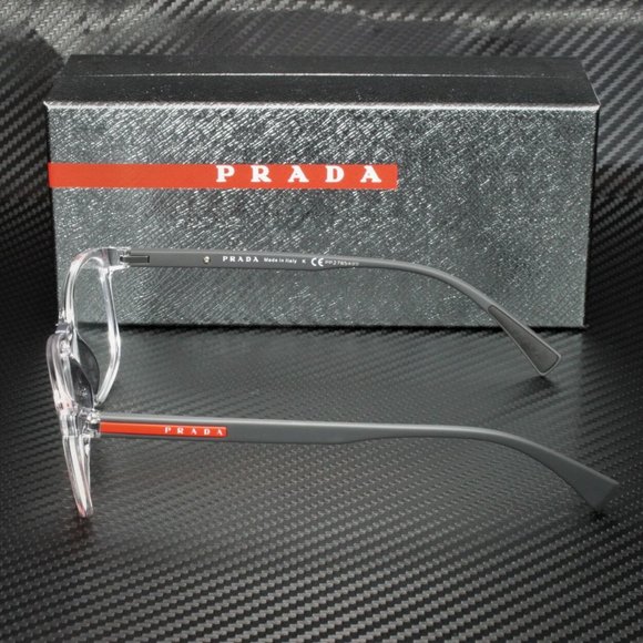 Prada Rossa Transparent 55mm Men's Eyeglasses - Picture 4 of 4